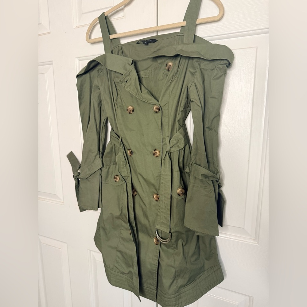 Women's Green Trench Coat Dress